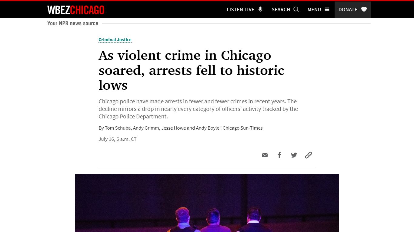 Chicago arrests fall to historic lows | WBEZ Chicago